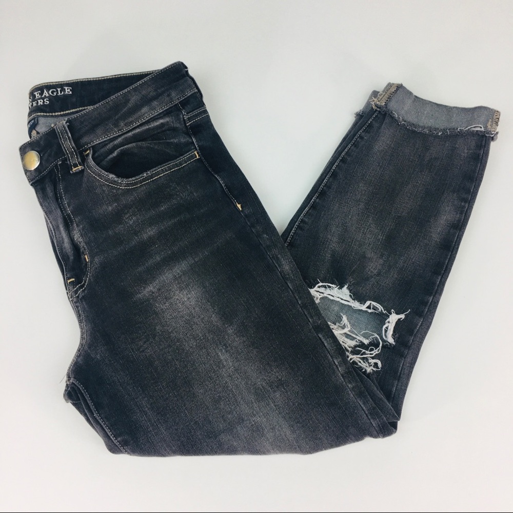 American Eagle Hi-Rise Jegging Crop Grey SZ 4